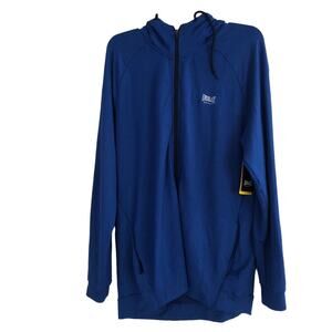 EVERLAST Jacket  Mens LARGE Hooded Sweat Shirt Royal Blue Full Zip Gym NWT